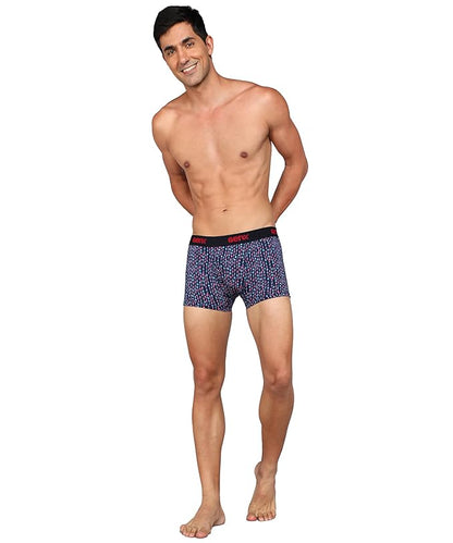 Genx Men's Cotton Regular All Over Print Trunks (Pack of 4)