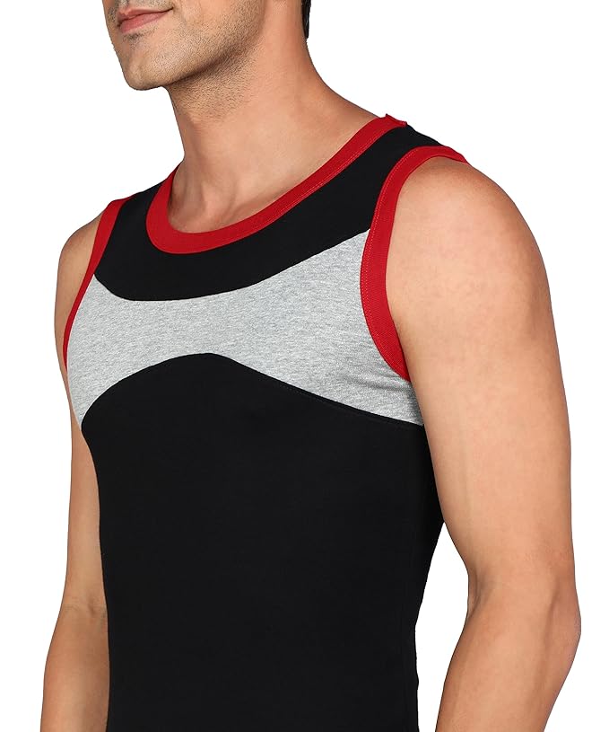 Genx Men's Solid Regular Fit Vest (Pack of 3)