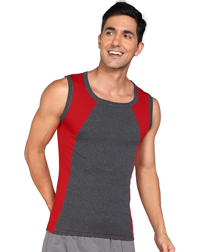 Genx Men's Solid Regular Fit Vest (Pack of 3)