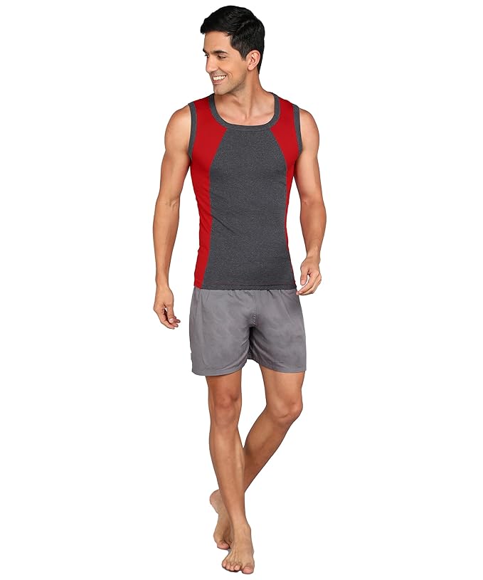 Genx Men's Solid Regular Fit Vest (Pack of 3)