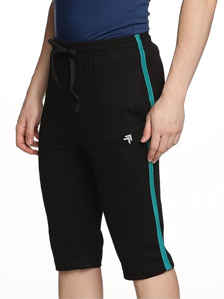 Genx Men's Athletic Capri - 100% Cotton, Sporty Design, Perfect for Sports & Everyday Wear