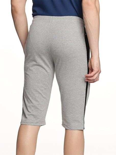 Genx Men's Athletic Capri - 100% Cotton, Sporty Design, Perfect for Sports & Everyday Wear