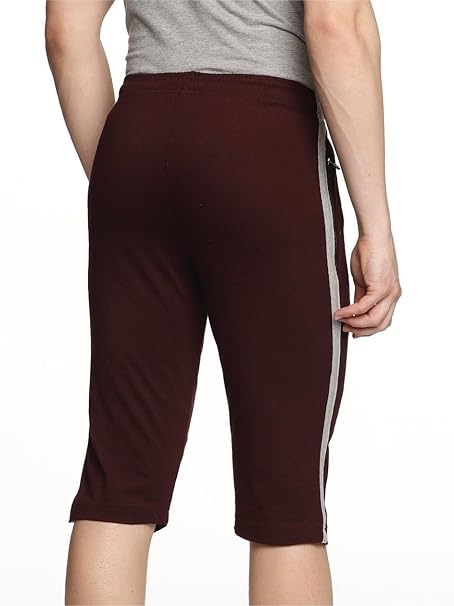 Genx Men's Athletic Capri - 100% Cotton, Sporty Design, Perfect for Sports & Everyday Wear