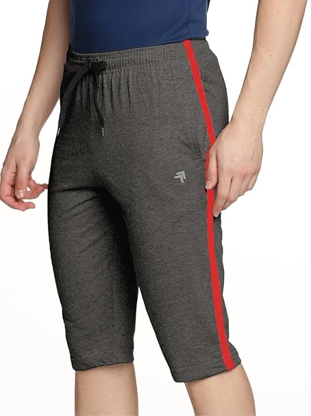 Genx Men's Athletic Capri - 100% Cotton, Sporty Design, Perfect for Sports & Everyday Wear