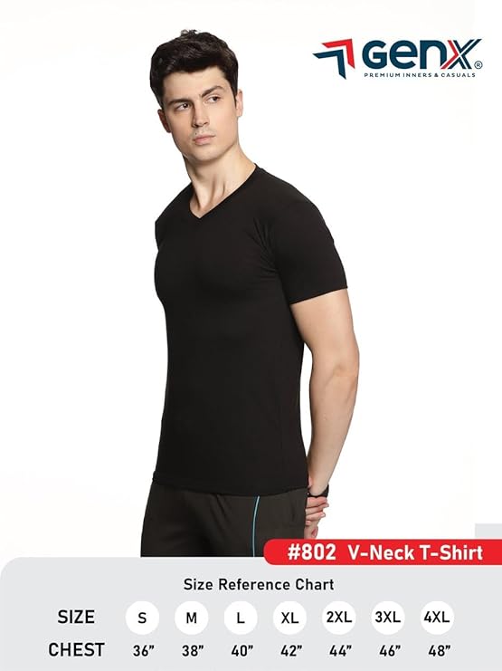 Genx Men's Essential 100% Cotton T-Shirt – Classic, Comfortable, Long-Lasting Colors