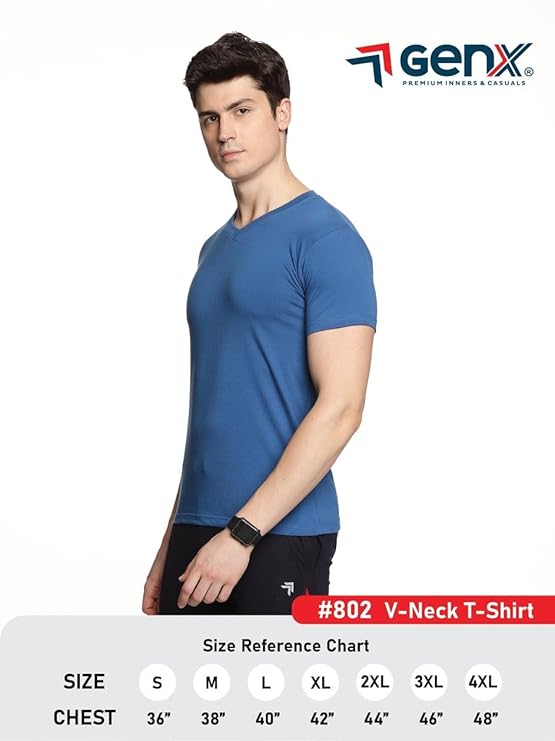 Genx Men's Essential 100% Cotton T-Shirt – Classic, Comfortable, Long-Lasting Colors