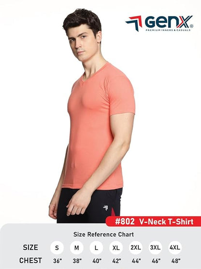 Genx Men's Essential 100% Cotton T-Shirt – Classic, Comfortable, Long-Lasting Colors