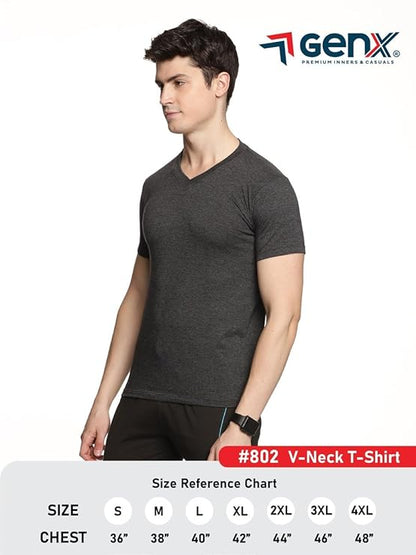 Genx Men's Essential 100% Cotton T-Shirt – Classic, Comfortable, Long-Lasting Colors