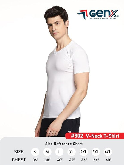 Genx Men's Essential 100% Cotton T-Shirt – Classic, Comfortable, Long-Lasting Colors