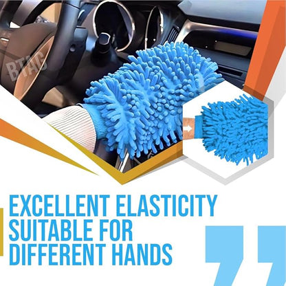 Btag Double Sided Microfibre Wash Mitt Cleaning Gloves (Pack of 2)