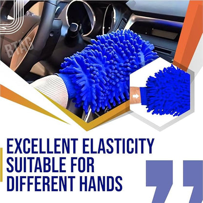 Btag Double Sided Microfibre Wash Mitt Cleaning Gloves (Pack of 2)