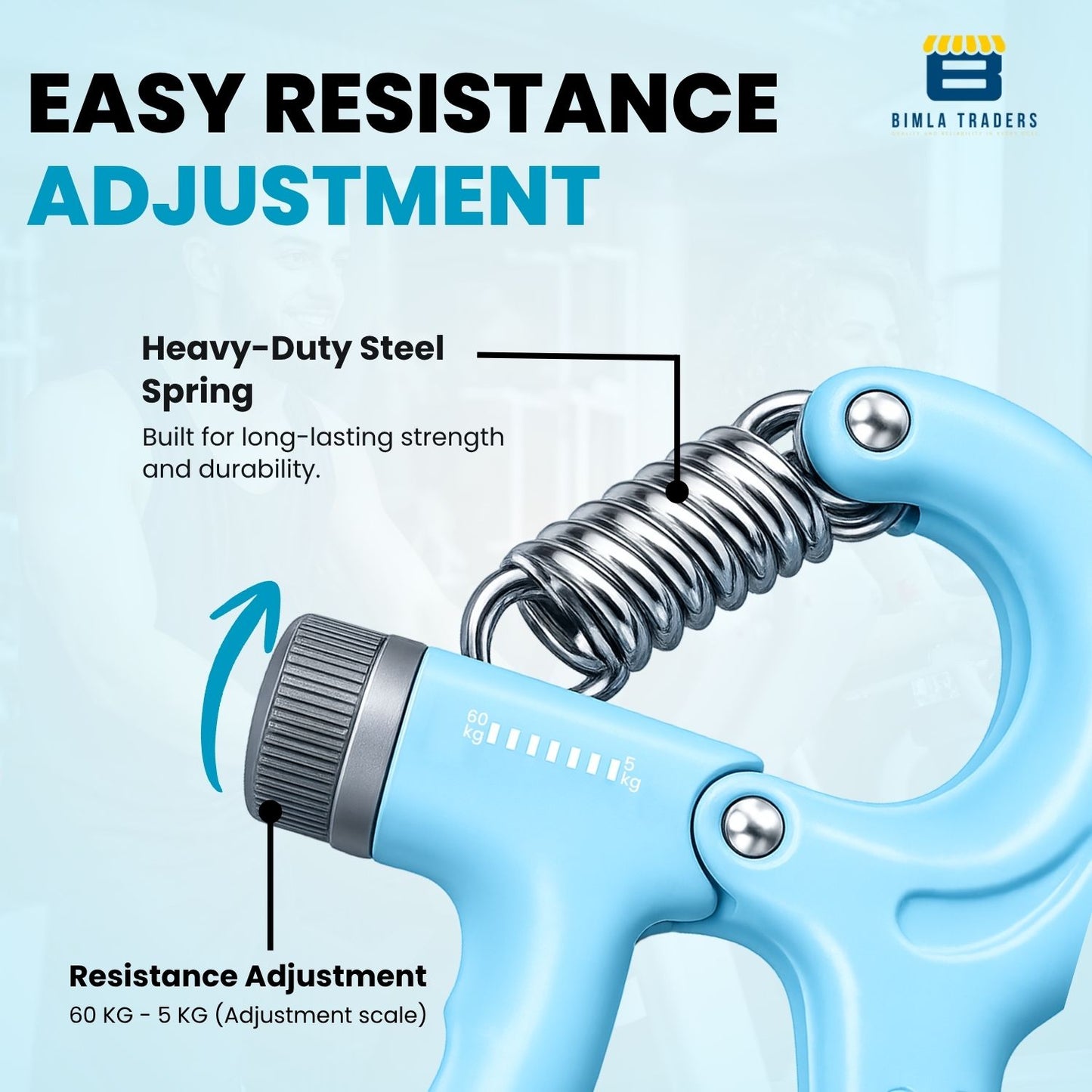 Bimla Traders Advanced Hand Grip Exerciser with Counter – Heavy-Duty 60 KG Forearm & Wrist Strength Trainer