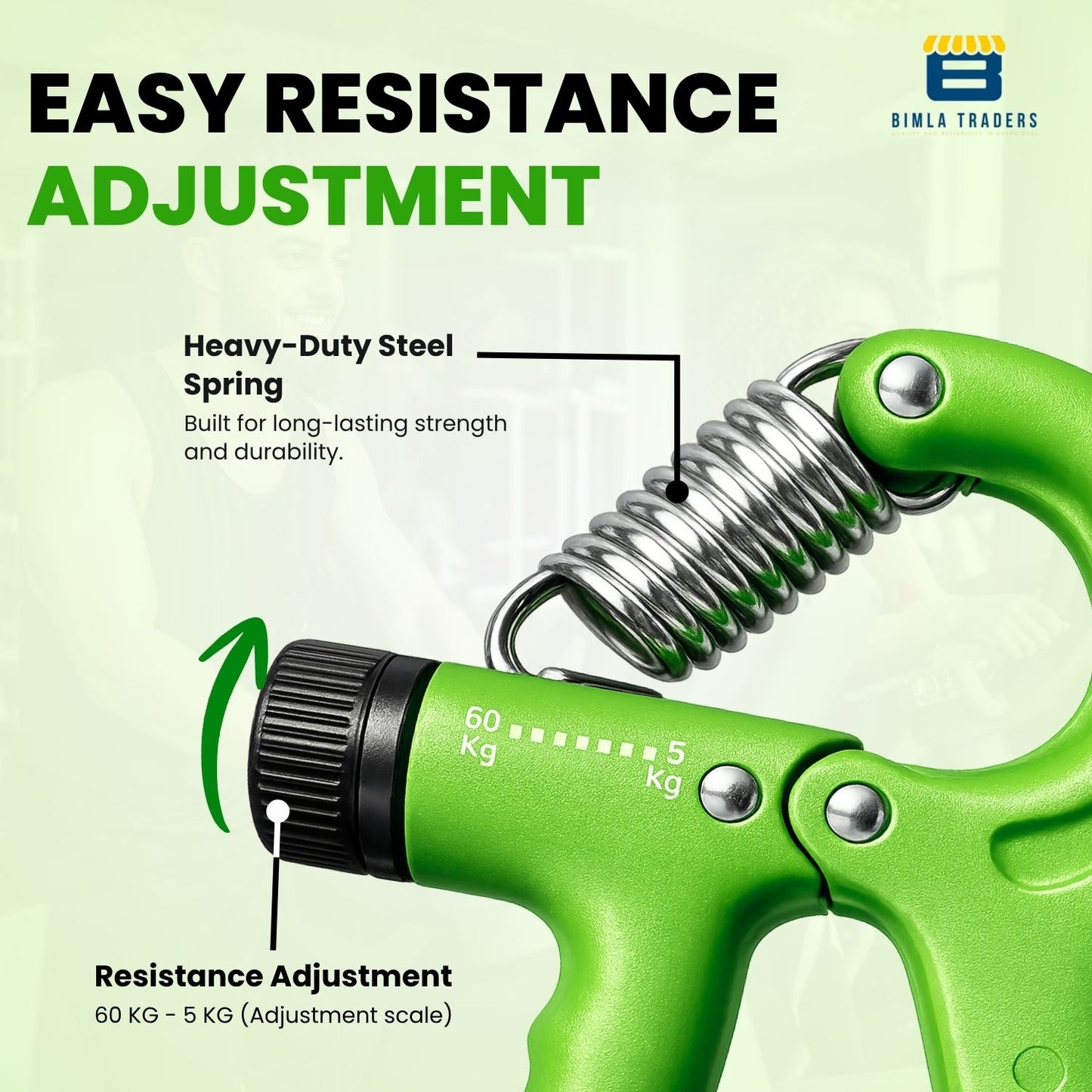 Bimla Traders Advanced Hand Grip Exerciser with Counter – Heavy-Duty 60 KG Forearm & Wrist Strength Trainer
