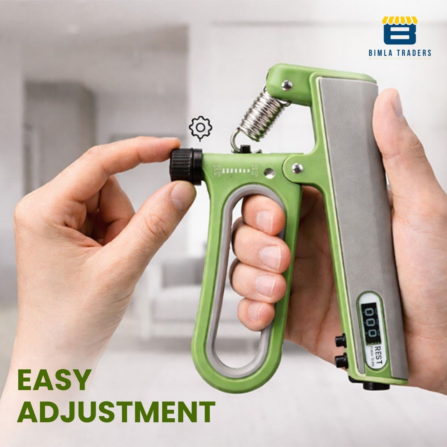 Bimla Traders Hand Gripper with Counter – Adjustable Grip Strengthener, 120 KG Capacity for Forearm, Wrist & Finger Workout Men & Women