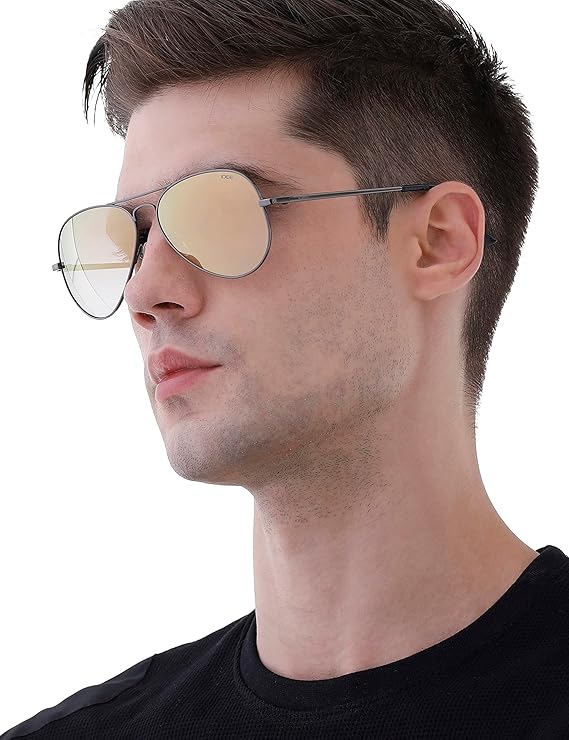 IDEE 100% UV protected sunglasses for Unisex | Size- Large | Shape- Aviator | Model- IDS2500C43SG