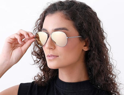 IDEE 100% UV protected sunglasses for Unisex | Size- Large | Shape- Aviator | Model- IDS2500C43SG