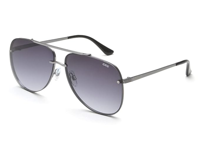 IDEE 100% Uv Protected Silver Sunglasses For Men, Size- Large, Shape- Aviator, Model- Ids2765C2Sg