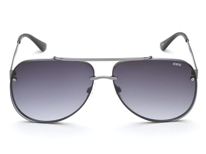 IDEE 100% Uv Protected Silver Sunglasses For Men, Size- Large, Shape- Aviator, Model- Ids2765C2Sg