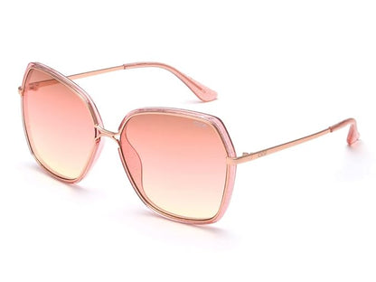 IDEE 100% UV protected sunglasses for Women | Size- Large | Shape- Butterfly | Model- IDS2767C1SG (Shiny Rose Gold-Shiny Crystal Pink with Glitter)