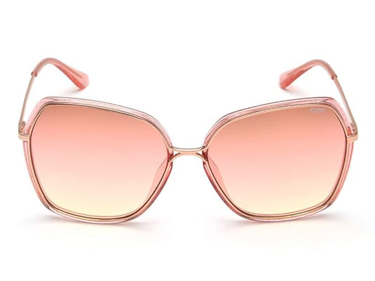 IDEE 100% UV protected sunglasses for Women | Size- Large | Shape- Butterfly | Model- IDS2767C1SG (Shiny Rose Gold-Shiny Crystal Pink with Glitter)