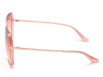 IDEE 100% UV protected sunglasses for Women | Size- Large | Shape- Butterfly | Model- IDS2767C1SG (Shiny Rose Gold-Shiny Crystal Pink with Glitter)