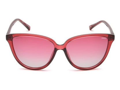 IDEE 100% UV protected sunglasses for Women | Size- Large | Shape- Cat Eye | Model- IDS2770C2PSG (Shiny Dark Crystal Red)