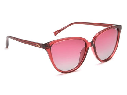 IDEE 100% UV protected sunglasses for Women | Size- Large | Shape- Cat Eye | Model- IDS2770C2PSG (Shiny Dark Crystal Red)