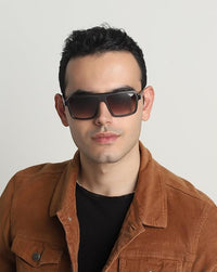 IDEE 100% UV protected sunglasses for men with Brown polycarbonate frame | Size - Large with Brown colored lens
