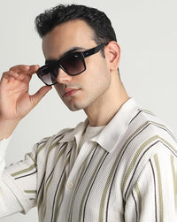 IDEE 100% UV protected sunglasses for men with Black polycarbonate frame | Size - Large with Grey colored lens
