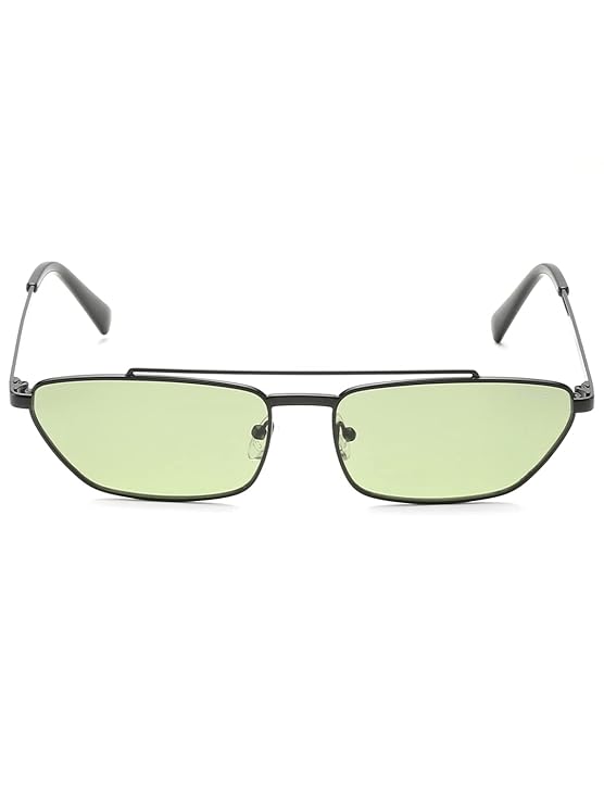 Irus Unisex UV Protected Green Alloy Metal Rectangular sunglass