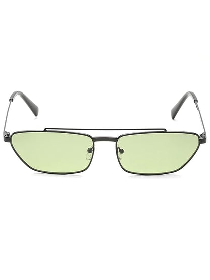 Irus Unisex UV Protected Green Alloy Metal Rectangular sunglass