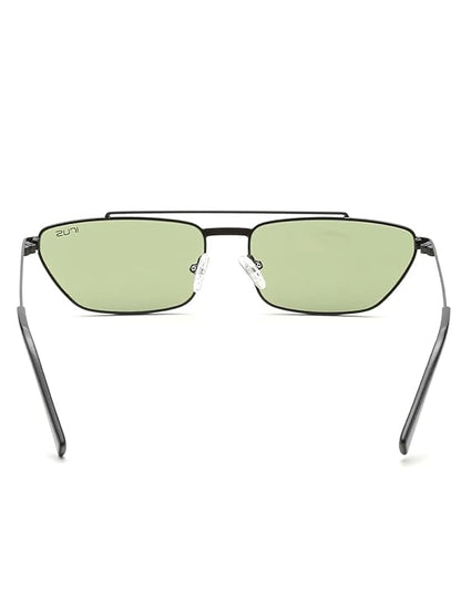 Irus Unisex UV Protected Green Alloy Metal Rectangular sunglass