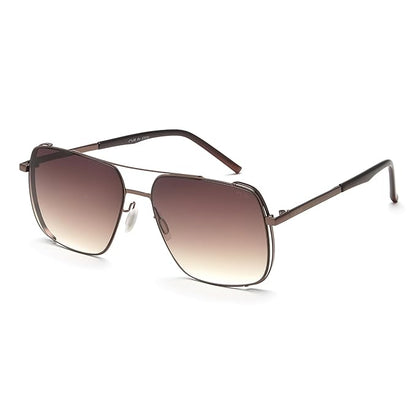 IRUS Men's UV Protected Brown Alloy Metal Square sunglass