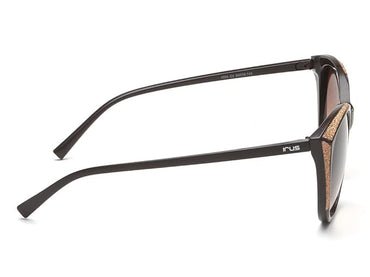 IRUS 100% UV protected sunglasses for Women | Size- Medium | Shape- Cat Eye | Model- IRS1094C2SG (Black)