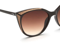 IRUS 100% UV protected sunglasses for Women | Size- Medium | Shape- Cat Eye | Model- IRS1094C2SG (Black)