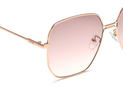 IRUS 100% UV protected sunglasses for Women | Size- Large | Shape- Square | Model- IRS1138C3SG (Shiny Light Gold)