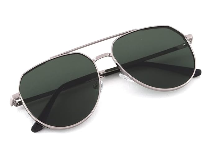 IRUS Men’s UV Protected Green Alloy Metal Pilot sunglass