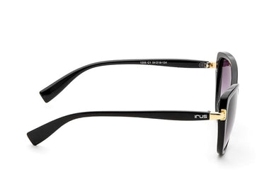 IRUS 100% UV protected sunglasses for Women | Size- Medium | Shape- Cat Eye | Model- IRS1206C1SG (Black)