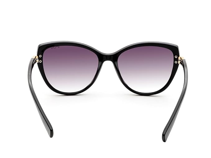 IRUS 100% UV protected sunglasses for Women | Size- Medium | Shape- Cat Eye | Model- IRS1206C1SG (Black)