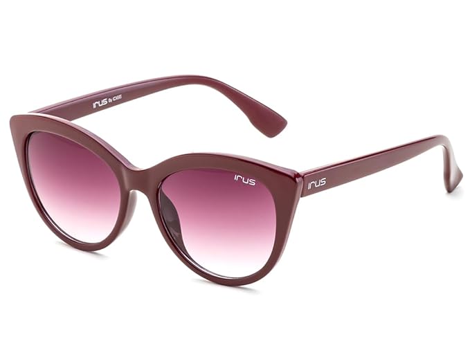 IRUS 100% UV protected sunglasses for Women | Size- Medium | Shape- Cat Eye | Model- IRS1207C3SG (Purple)