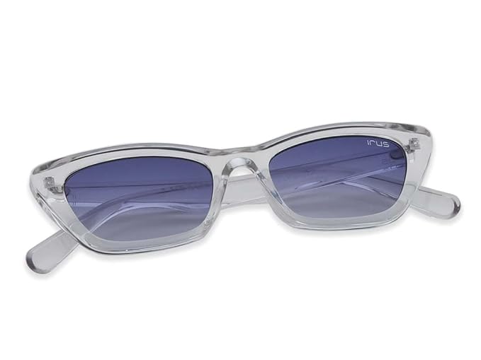 IRUS 100% UV protected sunglasses for Women | Size- Medium | Shape- Cat Eye | Model- IRS1210C4SG (Clear)