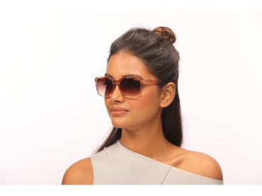 IRUS Uv Protected Sunglasses For Unisex | Size- Medium | Shape- Square | Model- Irs1215C3Sg, Brown