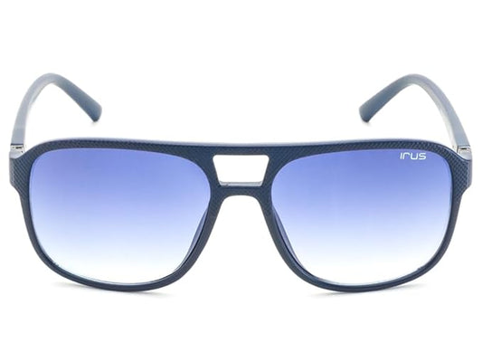 IRUS 100% UV protected sunglasses for Men | Size- Large | Shape- Square | Model- IRS1223C3SG (Blue)