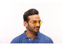 IRUS 100% UV protected sunglasses for Men | Size- Small | Shape- Round | Model- IRS1226C3SG (Clear)