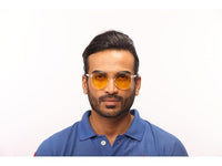 IRUS 100% UV protected sunglasses for Men | Size- Small | Shape- Round | Model- IRS1226C3SG (Clear)