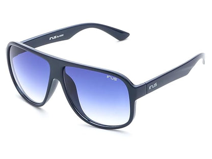 IRUS Uv Protected Sunglasses For Men | Size- Large | Shape- Square | Model- Irs1228C3Sg, Blue