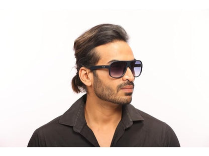 IRUS Uv Protected Sunglasses For Men | Size- Large | Shape- Square | Model- Irs1228C3Sg, Blue