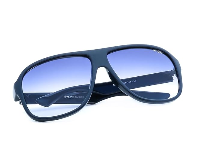 IRUS Uv Protected Sunglasses For Men | Size- Large | Shape- Square | Model- Irs1228C3Sg, Blue