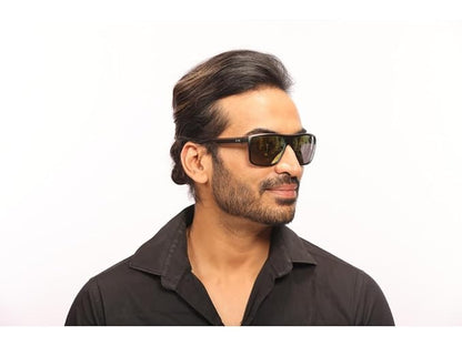 IRUS 100% UV protected sunglasses for Men | Size- Large | Shape- Square | Model- IRS1229C1SG (Black)