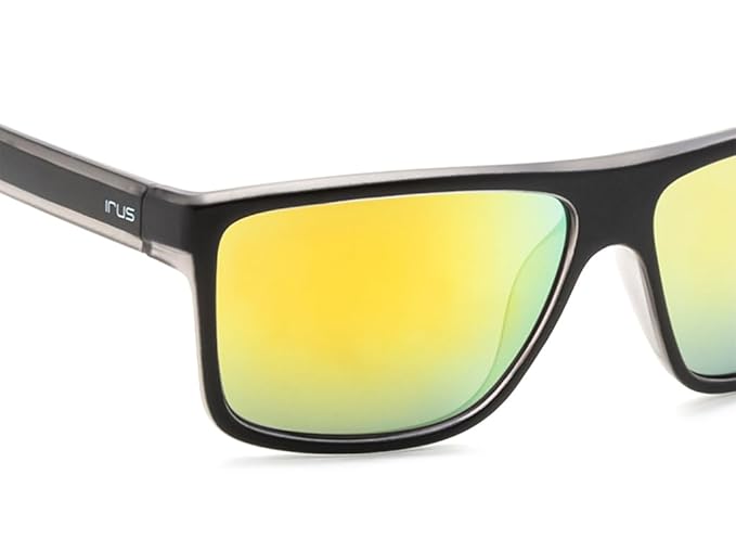 IRUS 100% UV protected sunglasses for Men | Size- Large | Shape- Square | Model- IRS1229C1SG (Black)